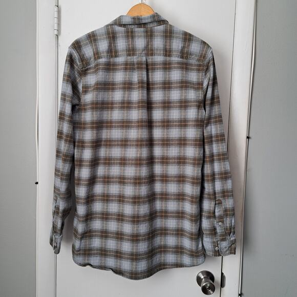 GOODTHREADS Blue Plaid Button Down Long Sleeve Men's Large Tall - Picture 2 of 7